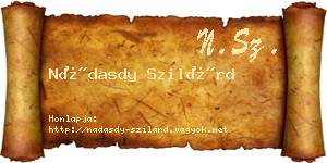 Nádasdy Szilárd névjegykártya